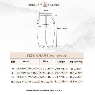 Buddha Gift Solid Color Flower Loose Drawstring Harem Pants With Pockets