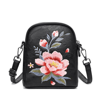 Buddha Gift Lotus Su Embroidery Journey Shopping Purse Shoulder Bag Crossbody Bag