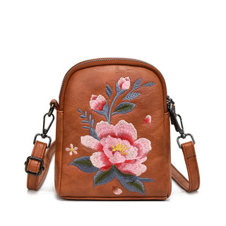 Buddha Gift Lotus Su Embroidery Journey Shopping Purse Shoulder Bag Crossbody Bag