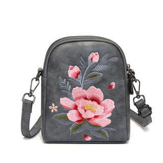 Buddha Gift Lotus Su Embroidery Journey Shopping Purse Shoulder Bag Crossbody Bag
