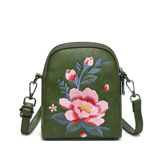 Buddha Gift Lotus Su Embroidery Journey Shopping Purse Shoulder Bag Crossbody Bag