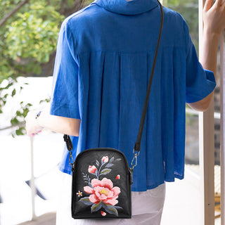 Buddha Gift Lotus Su Embroidery Journey Shopping Purse Shoulder Bag Crossbody Bag