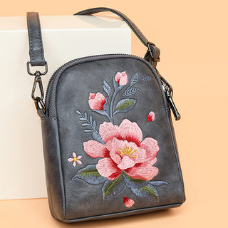 Buddha Gift Lotus Su Embroidery Journey Shopping Purse Shoulder Bag Crossbody Bag