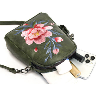 Buddha Gift Lotus Su Embroidery Journey Shopping Purse Shoulder Bag Crossbody Bag