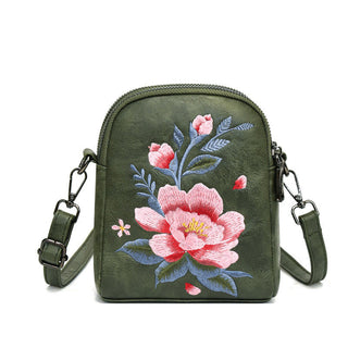 Buddha Gift Lotus Su Embroidery Journey Shopping Purse Shoulder Bag Crossbody Bag