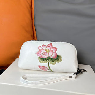 Buddha Gift Lotus Su Embroidery Journey Shopping Purse Handbag