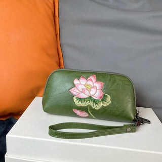 Buddha Gift Lotus Su Embroidery Journey Shopping Purse Handbag