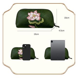 Buddha Gift Lotus Su Embroidery Journey Shopping Purse Handbag