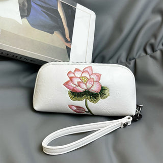Buddha Gift Lotus Su Embroidery Journey Shopping Purse Handbag