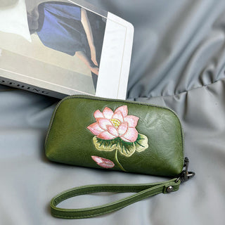 Buddha Gift Lotus Su Embroidery Journey Shopping Purse Handbag