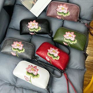 Buddha Gift Lotus Su Embroidery Journey Shopping Purse Handbag