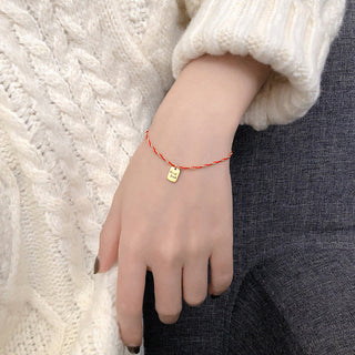 Buddha Gift Red String Gold Plated Copper Good Luck Strength Bracelet