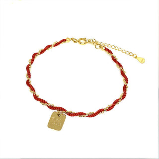 Buddha Gift Red String Gold Plated Copper Good Luck Strength Bracelet