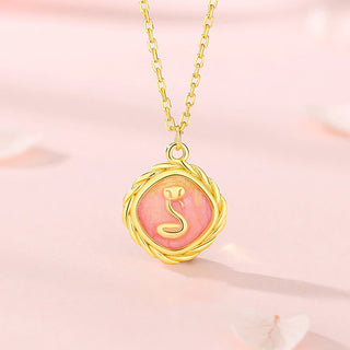 Buddha Gift 925 Sterling Silver Year Of The Snake Golden Snake Luck Bracelet Necklace Pendant