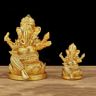 Buddha Gift Mini Small Ganesh Ganpati Elephant Meditation Statue Reflection Home Resin Decoration
