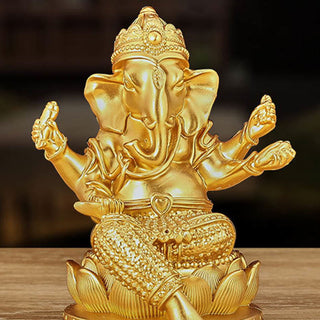 Buddha Gift Mini Small Ganesh Ganpati Elephant Meditation Statue Reflection Home Resin Decoration