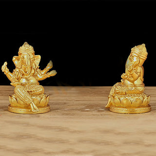 Buddha Gift Mini Small Ganesh Ganpati Elephant Meditation Statue Reflection Home Resin Decoration