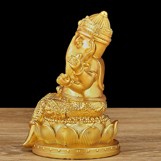 Buddha Gift Mini Small Ganesh Ganpati Elephant Meditation Statue Reflection Home Resin Decoration
