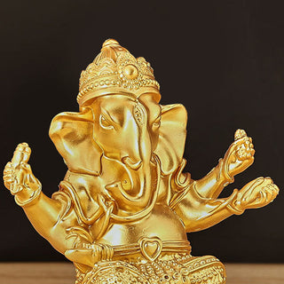 Buddha Gift Mini Small Ganesh Ganpati Elephant Meditation Statue Reflection Home Resin Decoration