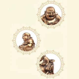 Buddha Gift Laughing Buddha Feng Shui Frog Toad Copper Coins Attract Wealth Resin Statue Home Decoration