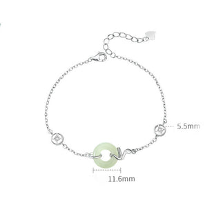 Buddha Gift 925 Sterling Silver Hetian Jade Peace Buckle Year Of The Snake Luck Bracelet