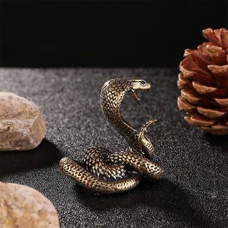Buddha Gift Mini Small Year of the Snake Cobra Brass Copper Home Decoration