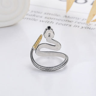 Buddha Gift 925 Sterling Silver Year Of The Snake Calm Balance Adjustable Ring
