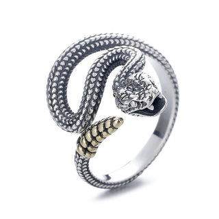 Buddha Gift 925 Sterling Silver Year Of The Snake Calm Balance Adjustable Ring