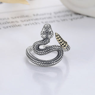 Buddha Gift 925 Sterling Silver Year Of The Snake Calm Balance Adjustable Ring