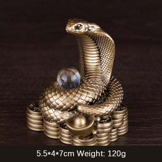 Buddha Gift Year Of The Snake Ingots Copper Coins Ball Wealth Resin Statue Home Decoration
