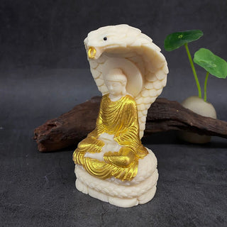 Buddha Gift Tathagata Shakyamuni Snake Lotus Ivory Fruit Meditation Statue Serenity Home Decoration