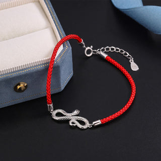 Buddha Gift 999 Sterling Silver Year Of Snake Red String Protection Braided Bracelet