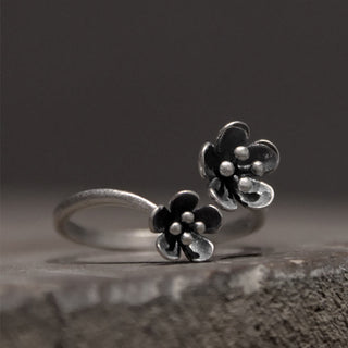 Buddha Gift 925 Sterling Silver Flowers Ring