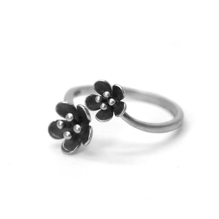 Buddha Gift 925 Sterling Silver Flowers Ring