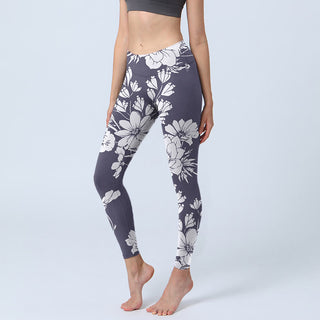 Buddha Gift Flowers Blossom Print Sports Fitness Leggings Women's Yoga Pants