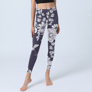 Buddha Gift Flowers Blossom Print Sports Fitness Leggings Women's Yoga Pants