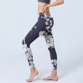 Buddha Gift Flowers Blossom Print Sports Fitness Leggings Women's Yoga Pants