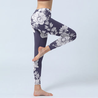 Buddha Gift Flowers Blossom Print Sports Fitness Leggings Women's Yoga Pants