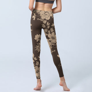 Buddha Gift Flowers Blossom Print Sports Fitness Leggings Women's Yoga Pants