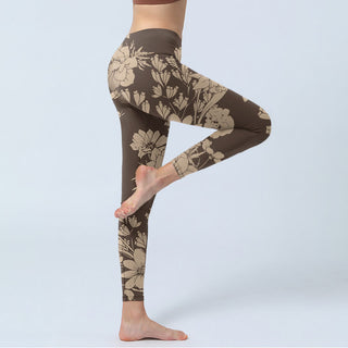 Buddha Gift Flowers Blossom Print Sports Fitness Leggings Women's Yoga Pants