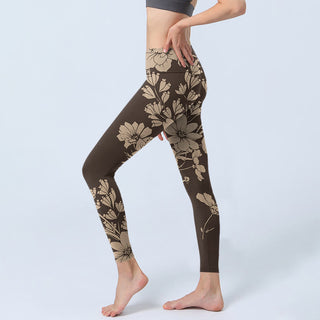 Buddha Gift Flowers Blossom Print Sports Fitness Leggings Women's Yoga Pants