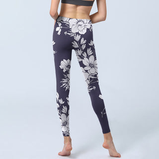 Buddha Gift Flowers Blossom Print Sports Fitness Leggings Women's Yoga Pants