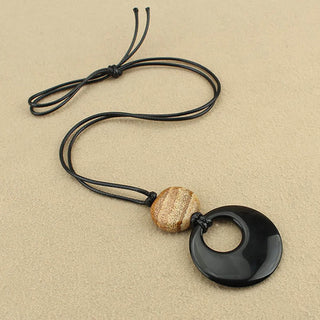 Buddha Gift Black Obsidian Liuli Picture Stone Copper Fulfilment Necklace Pendant