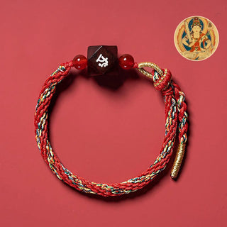 Buddha Gift Chinese Zodiac Natal Buddha Small Leaf Red Sandalwood Red String Protection Bracelet