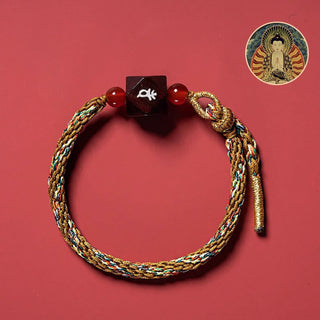 Buddha Gift Chinese Zodiac Natal Buddha Small Leaf Red Sandalwood Red String Protection Bracelet