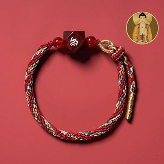 Buddha Gift Chinese Zodiac Natal Buddha Small Leaf Red Sandalwood Red String Protection Bracelet