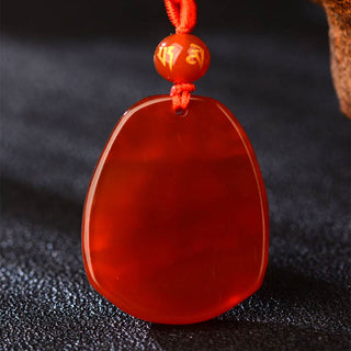 Buddha Gift Chinese Zodiac Red Agate Calm Necklace Pendant