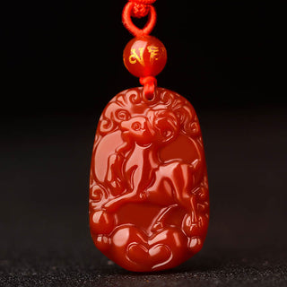 Buddha Gift Chinese Zodiac Red Agate Luck Necklace Pendant
