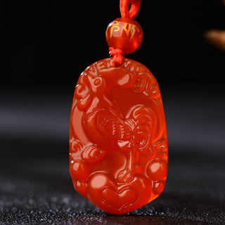 Buddha Gift Chinese Zodiac Red Agate Luck Necklace Pendant