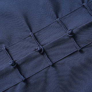 Buddha Gift 2Pcs Tang Suit Traditional Frog-Button Men's Long Sleeve Shirt Pants Clothing Set